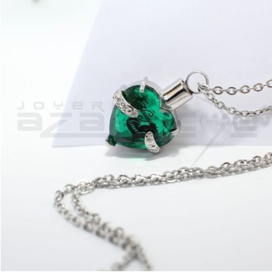Relicario Corazón Cristal Verde