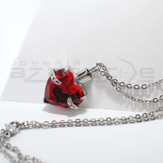 Relicario Corazón Cristal Rojo