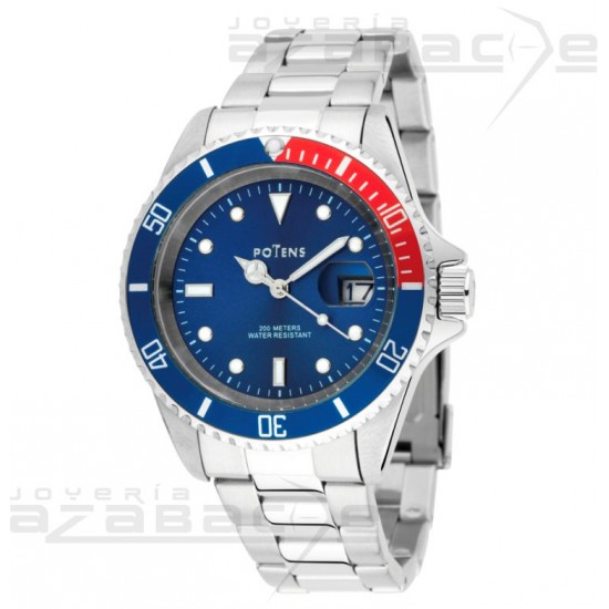 Reloj Sumergible Esfera Azul y Roja Reloj Sumergible Esfera Azul y Roja